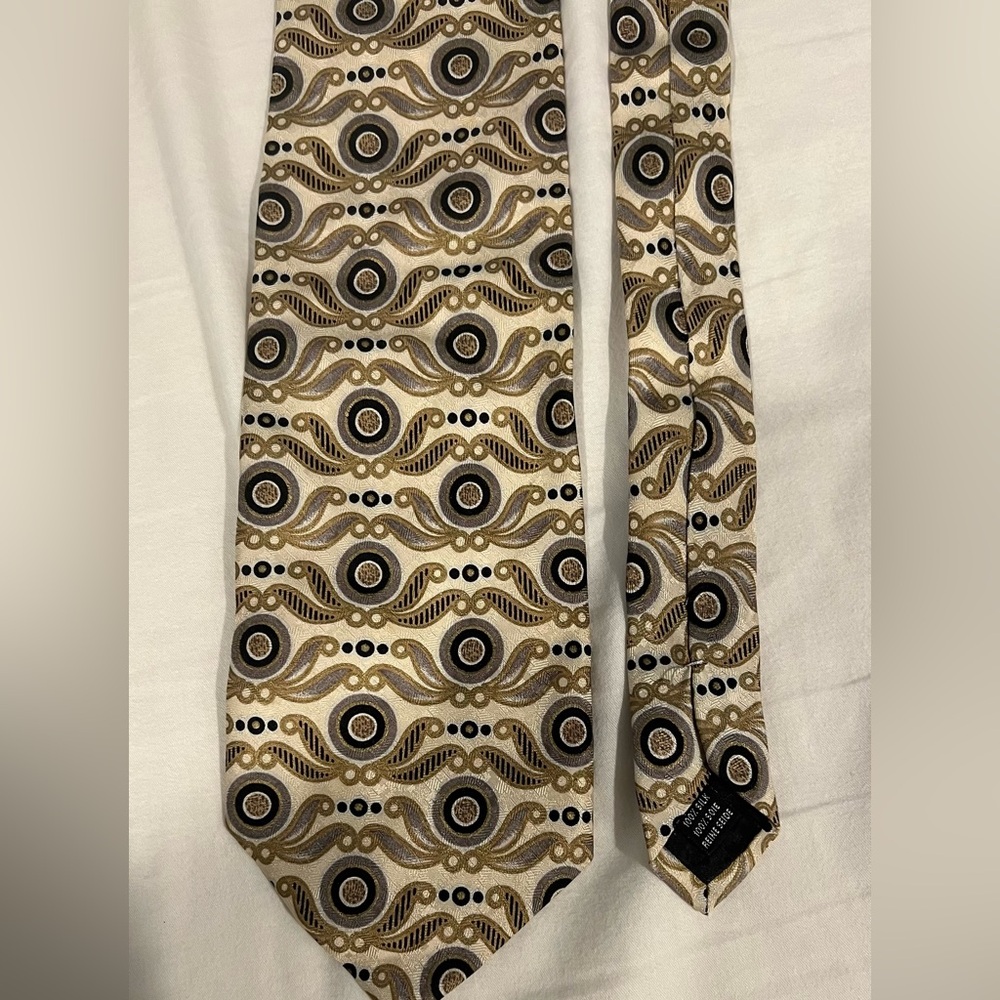 Vintage silk tie gold & Black